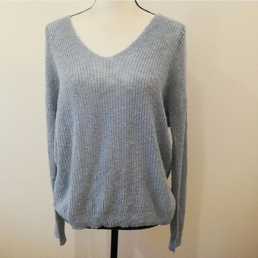 Moon & Madison Light Blue Loose Knit Sweater Size M - Picture 3 of 11